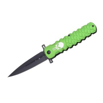 " Skull " Fantasy Handle Action Assist Knife 4.75" Closed